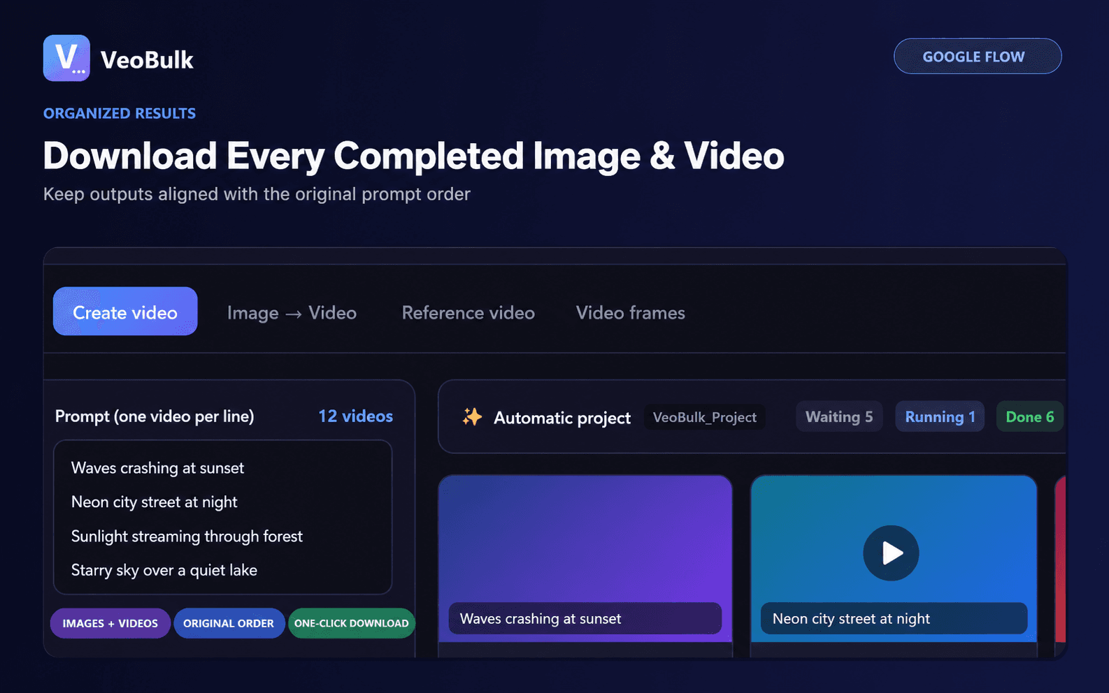 Manage generated image and video results